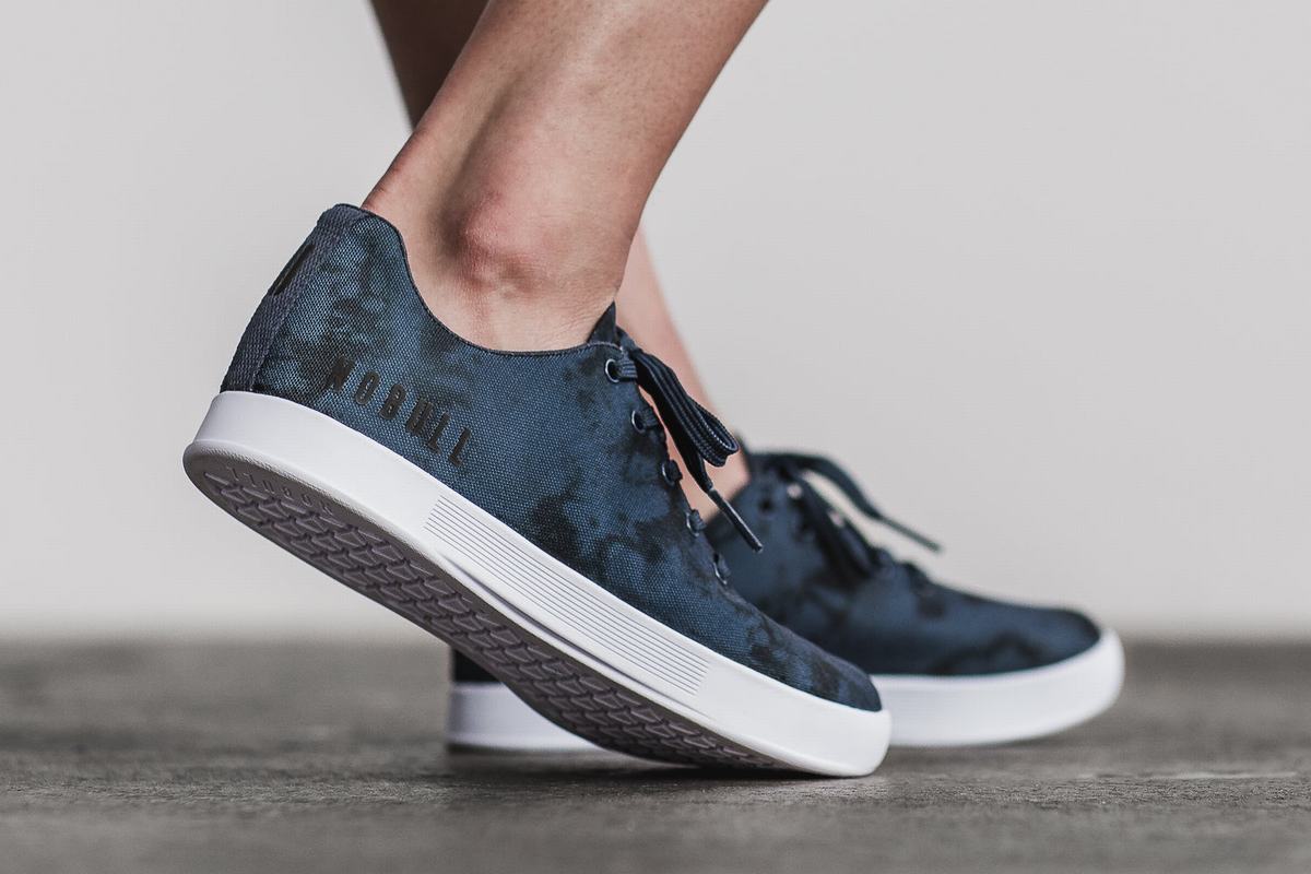 Nobull Tie-Dye Canvas Women's Trainers Navy | Australia (TF6432)